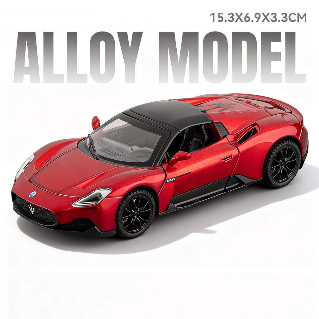 1:32 MC20 Pagani Zonda Car Model Toy Doors Opened Alloy Diecast Sound Light Convertible Sports Cars Models Collectible Ornaments