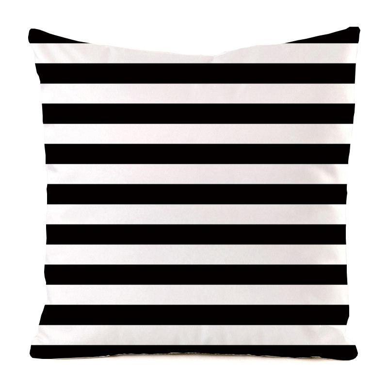 Nordic Striped Patterns Digital Printing Short Plush Pillow Covers Decorative For Car Sofa Office Cushion Cover Home Goods