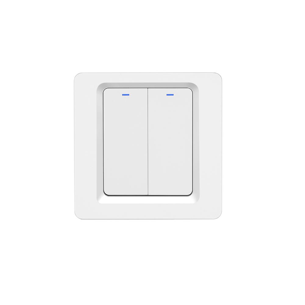 SLS EU Standard Smart Wifi Wall Light 2 Gang 3-Way Single Pole 10A ABS Single Live Wire Alexa Google Home Remote Control 240V