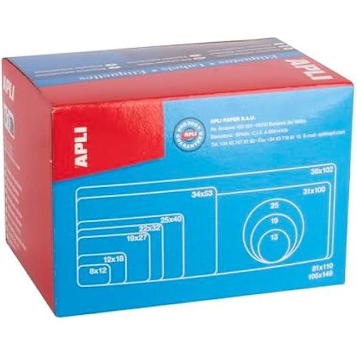 Rouleau D'étiquettes - APLI - 10088 - PVC Amovibles - Orange Fluo - 16 X 22 Mm