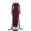 J25DS416 Elegantes einärmeliges plissiertes Netz-Langarmkleid für Damen