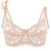 Thin Single-layer Transparent Sexy Bra Full Lace Steel Ring Unlined Bra Fresh Adjustment Plus Size Bra 34-40 Cup BC