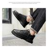 Men's Autumn Sports Casual Board Shoes, Versatile Waterproof Black Leather Shoes, Trendy Work Footwear.