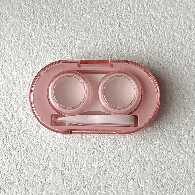 Macaron kolorowe etui na soczewki kontaktowe dziewczyna czarne fioletowe etui na soczewki kontaktowe z silikonową pęsetą mini kieszonkowe pudełko