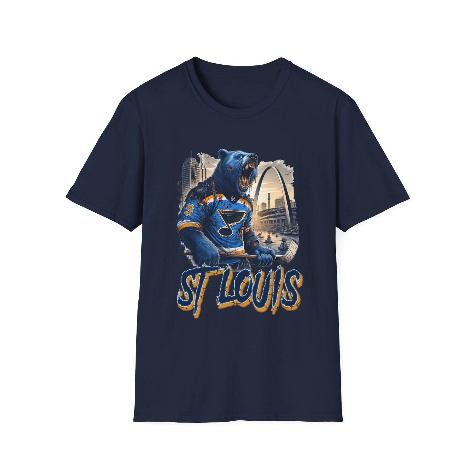 Men s and Women s T-shirts Haunted Harmony - St. Louis Blues Horror Mashup T-Shirt XXXL