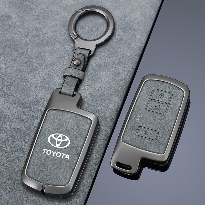 SRJU4 Zinc Alloy Car Key Case Cover For Toyota Camry Corolla RAV4 Highlander Avalon 2015 2016 2017 2018 Protector Shell Auto Accessory