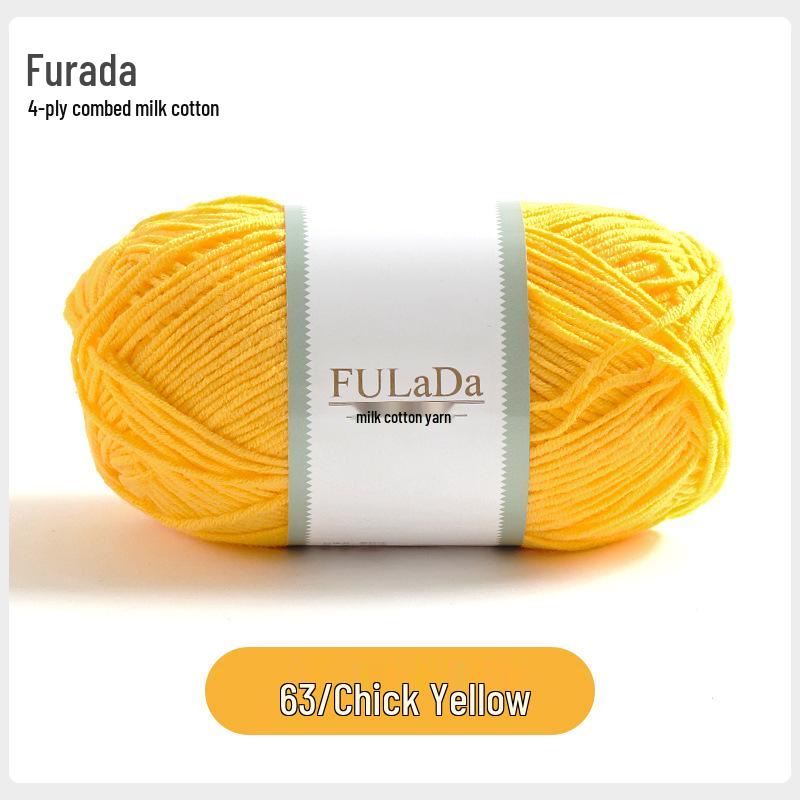 Baby 4-fädig gekämmte Milchbaumwollgarnknäuel zum Handstricken & Häkeln - DIY Puppe, Pullover, Schal Materialpaket