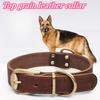 Hund Rindsleder Halsband Hund Halsband Retro Kupfer Hakenkopf Mittlere und große Hunde Haustierprodukte Langlebig und atmungsaktiv