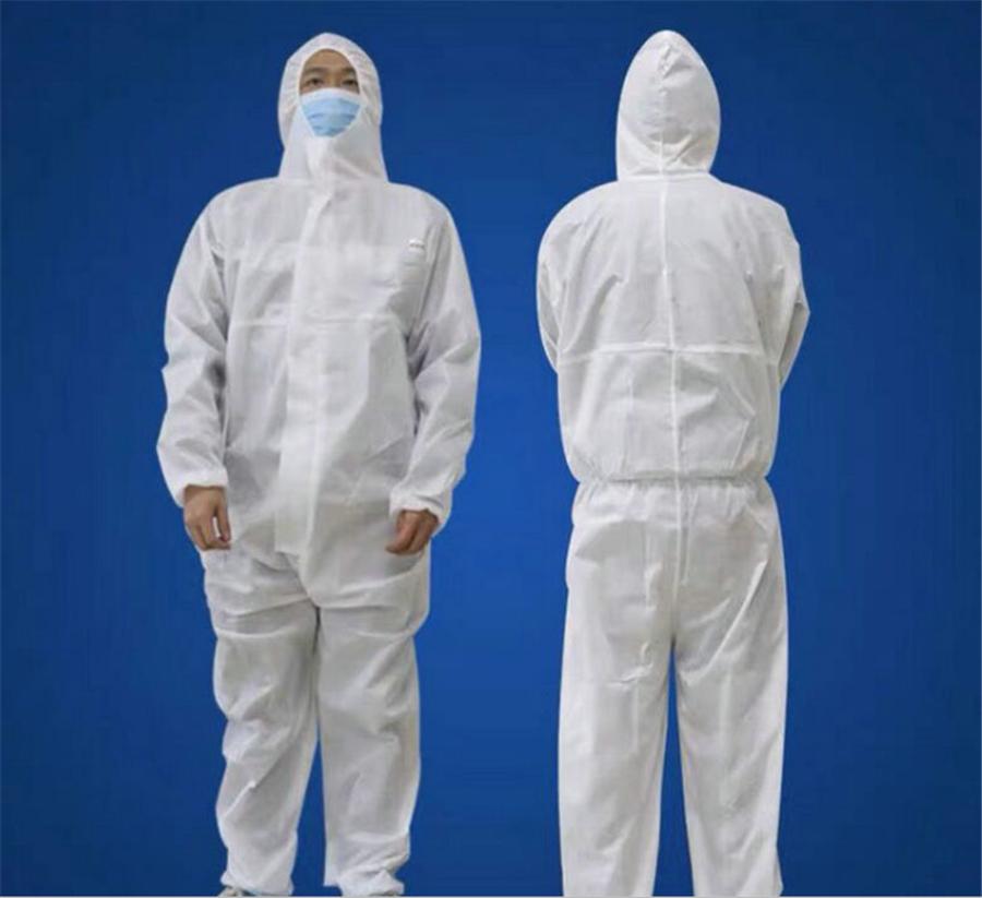 2Pcs Hazmat Suit Thickened SMS Anti-Virus Protection Clothing Safety Coverall Isolation Disposable