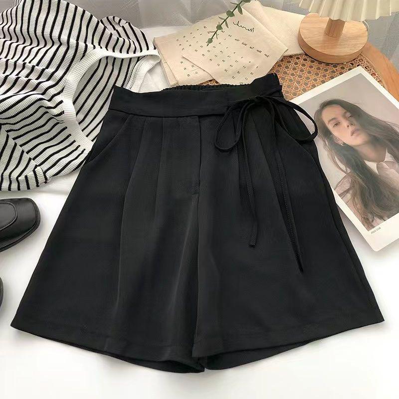 Women's Summer High Waist Drawstring Shorts: Loose, Casual A-line Wide Leg Pants