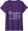 Kamala Harris 2024 For President Election Campaign Ladies' V-Neck Tshirt Unisex T-Shirt