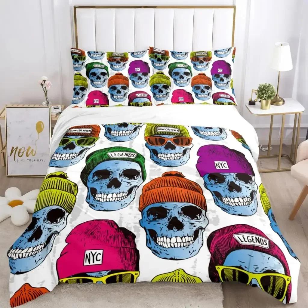 Comforter Skull Art Hd Print Comfortable Duvet Bedding Set Children Bedroom Decoration Home Textile