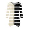 Women's Fashion Casual V-neck Striped Printed Seven-point Sleeve Shirt Belted Loose Comfortable Top