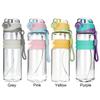 Sprüh-Sportwasserflasche 750ML Direkttrinken Doppeltverwendung Kunststoff-Wasserflaschen mit Strohhalm 2-in-1-Becher für Outdoor-Sport