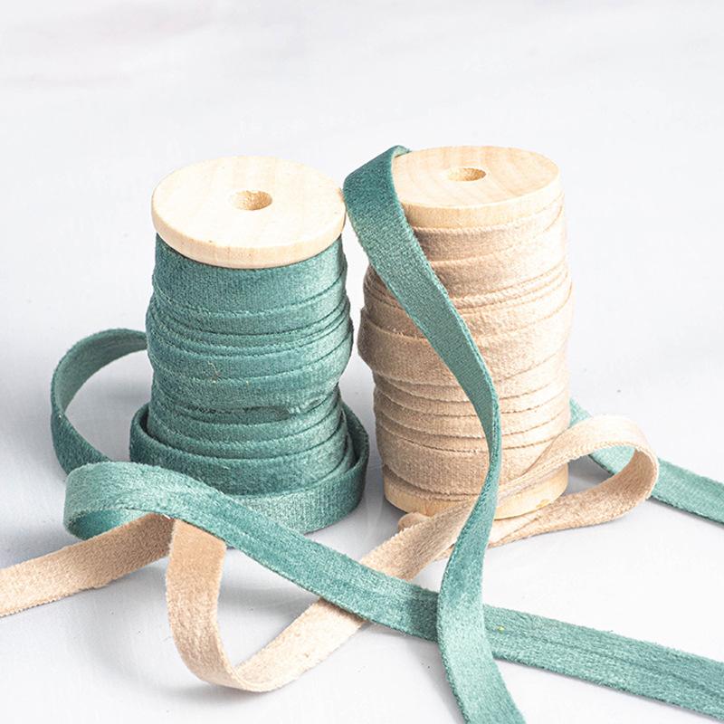 

1Cm Double-Sided Velvet Webbing Swan Flannel Bow Strap Colorful Christmas Wreath Decorative Material Diy Ribbon 1 cm wide * 5 yards long [21 #dark skin tone]