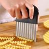 Stainless Steel Potato Chip Slicer Dough Vegetable Fruit Crinkle Wavy Slicer Knife Potato Cutter Chopper French Fry Maker