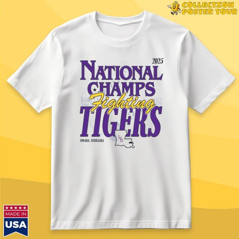 LSU Tigers National Champs Omaha 2026 T-Shirt S-5XL XXXL