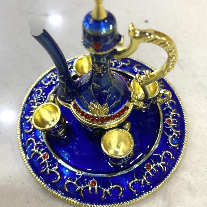 Xinjiang Bazaar Handicrafts Metal Wine Pot & Jewelry Box Set – Home & Office Decor, Birthday and Wedding Favors