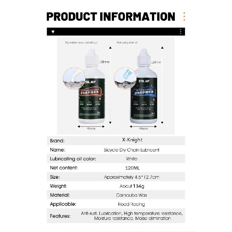 120ML Bicycle Dry Chain Lubricant Hoisture-proof Road Bike Chain Oil Waterproof Rustproof Special Bike Lube For Motrocycle Chain