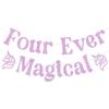 Four Ever Magical Banner for Magic Unicorn 4th Birthday Party Decorations