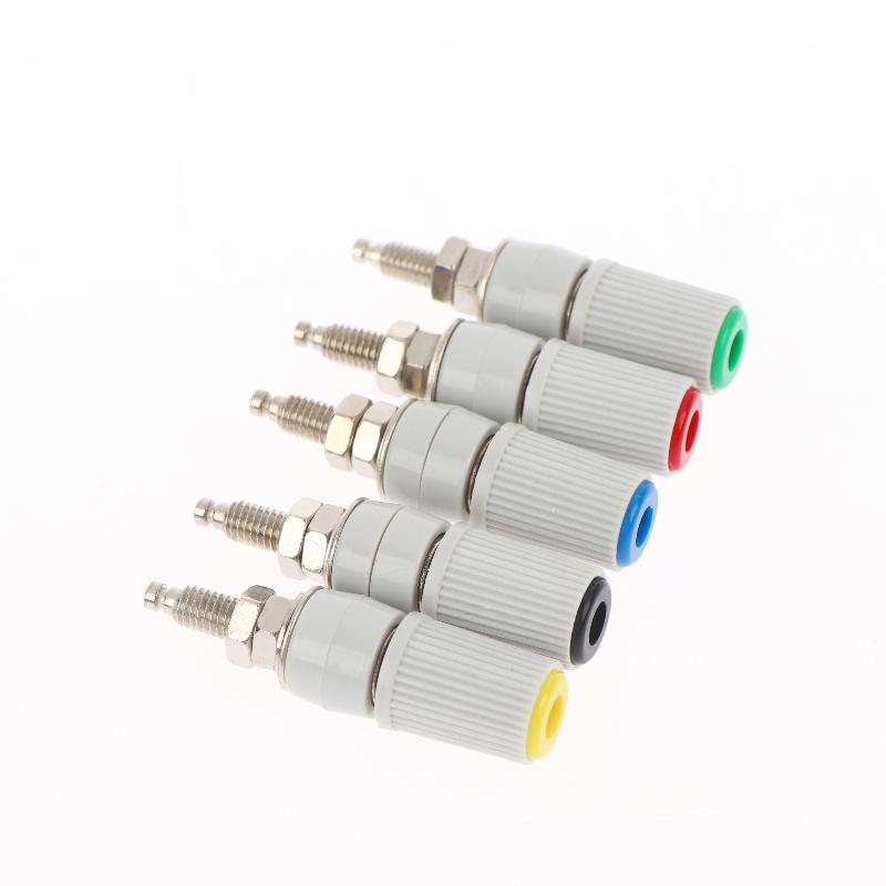 5Pcs High Current 5Mm Banana Jack Socket, 30A M5X48 Type 4Mm Amplifier Terminal Female Socket For Electronic Testing