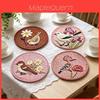 Flower Pattern Rubber Coaster Set With Non Slip Heat Resistant For Home Dining