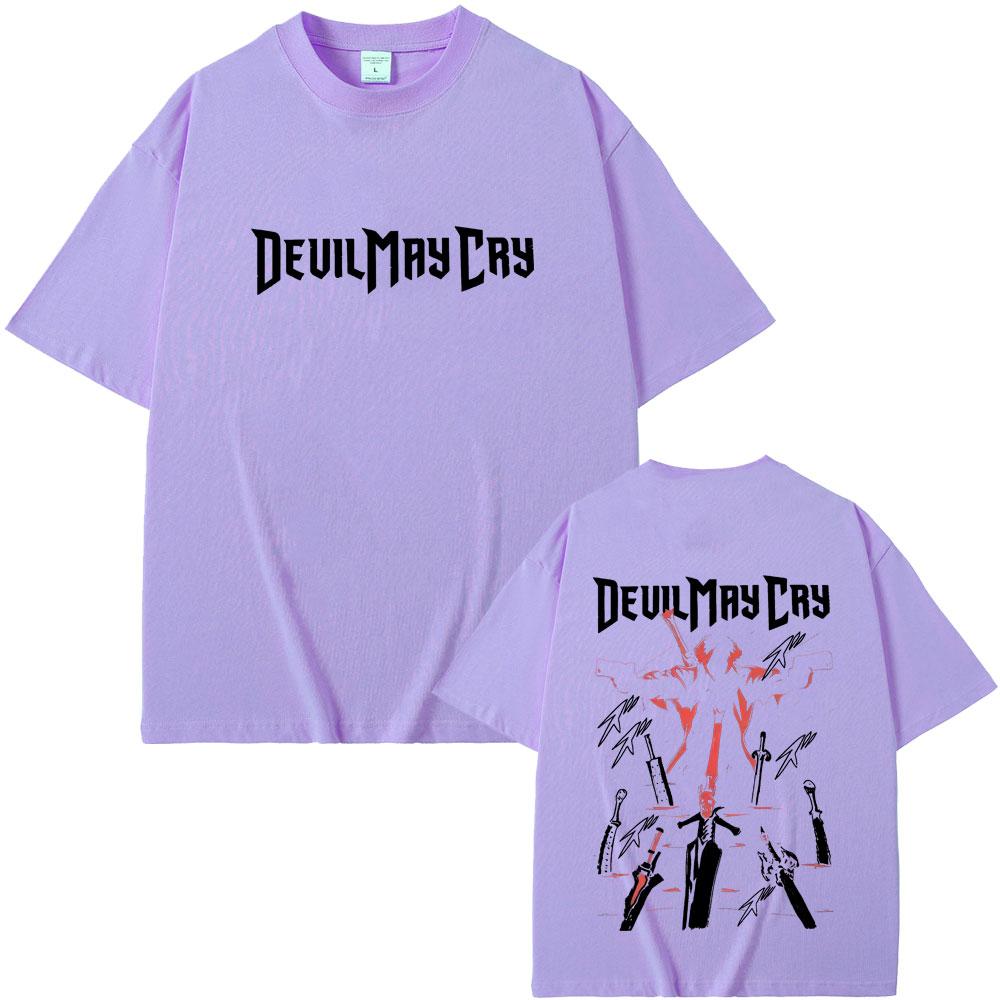 Game Devil May Cry Dante T-shirt Summer Men Women Gothic Casual Oversized Crewneck T Shirts Male Fashion Pure Cotton Tshirt Tops