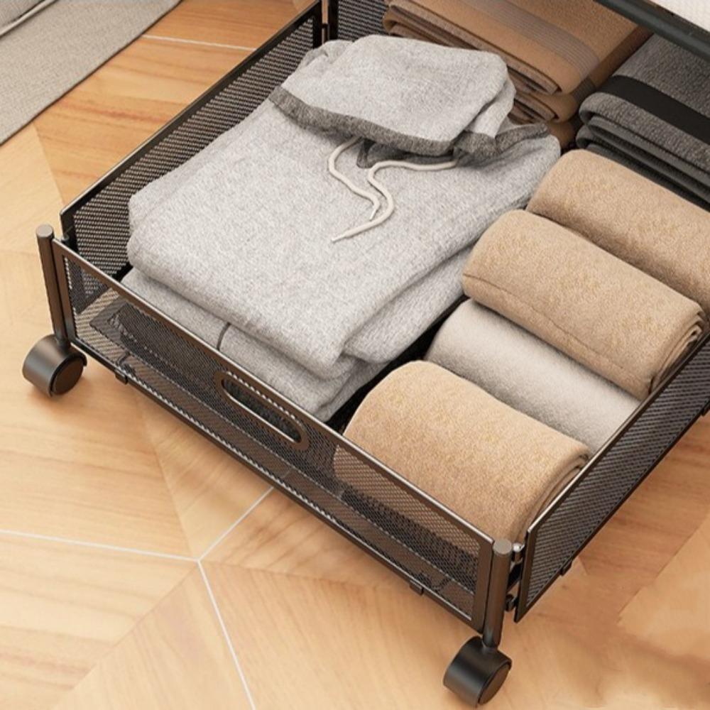 With Wheels Quilt Clothes Storage Bins Foldable Shoe Organizer Drawer  Sundries