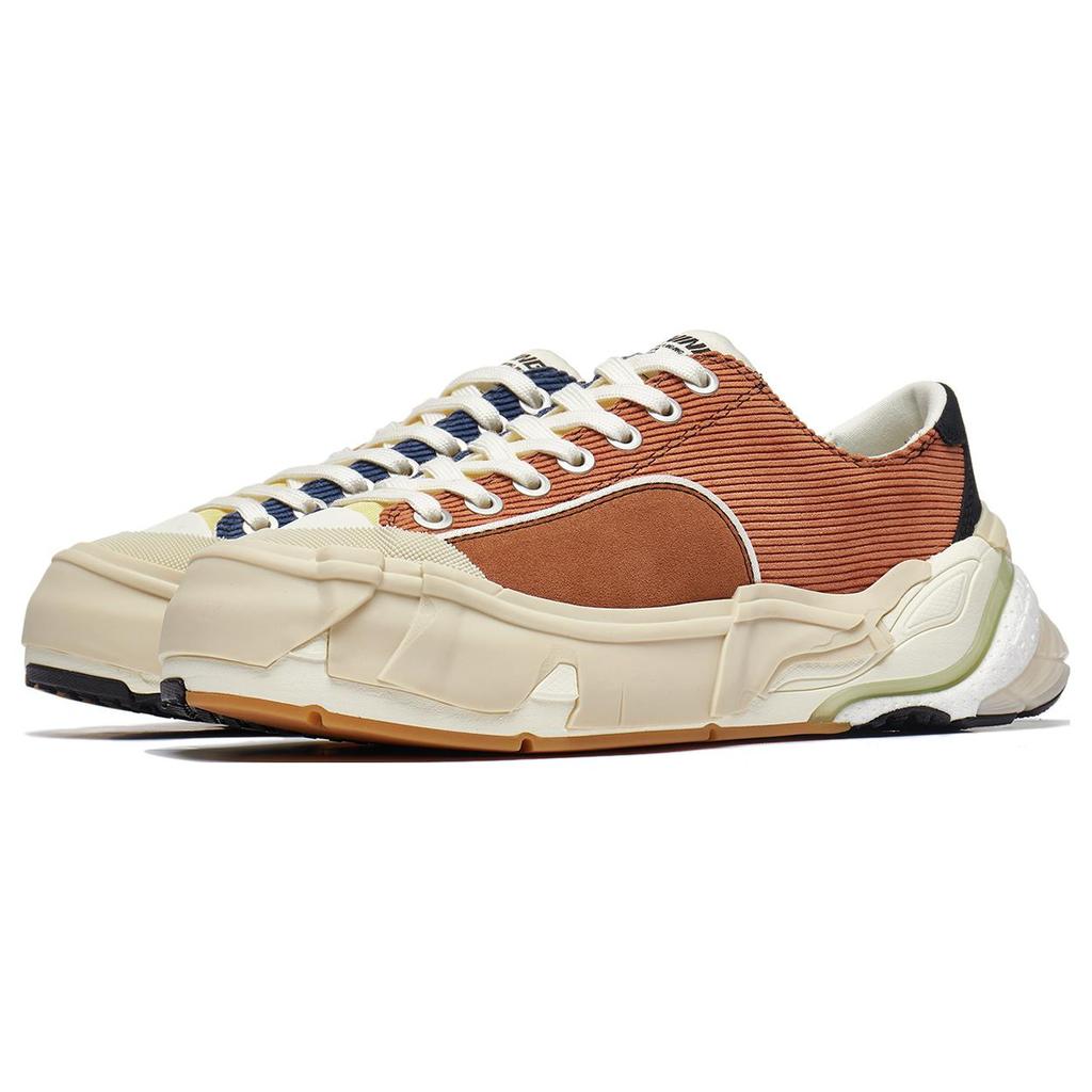 New LiNing Wuji Wear resistant And Lightweight Low Top Skateboard Shoes Women's Brown Blue AZGT082-3