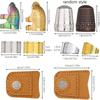BUDDUR Vintage Hand-working Thimble Kit With Finger-cot And Adjustable Metal Finger Shield Ring For Sewing DIY Handmade Craft