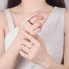 Schwarz-Weiß-Rhombus Glänzend Partnerring Einfach Offen Verstellbare Ringe Schmuck Für Freund Freundin Valentinstagsgeschenk