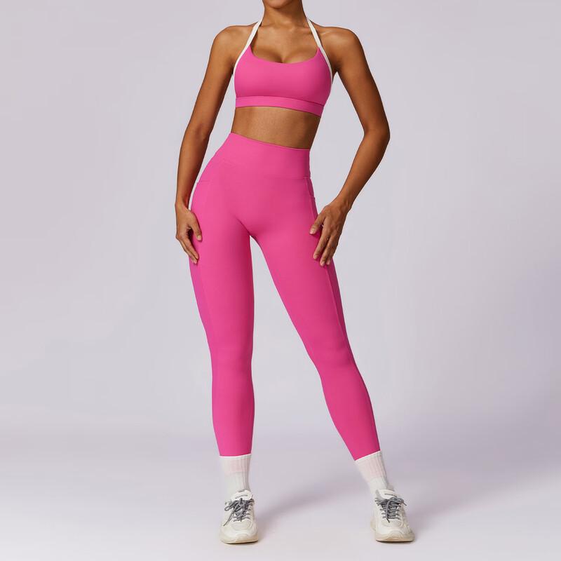 

OEING Women s Color Block Yoga Outfit Set M/10