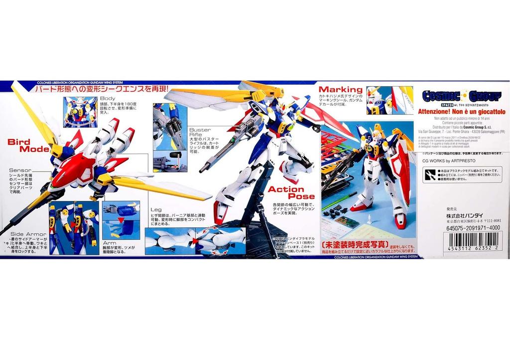 MG New Mobile Report Gundam W Endless Waltz Wing Gundam EW version scale plastic model XXXG-01W 1/100 color-coded