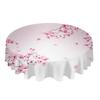 Japanese Style Sakura Texture Round Tablecloth Waterproof Table Cover For Wedding Party Decoration Dining Table Cover