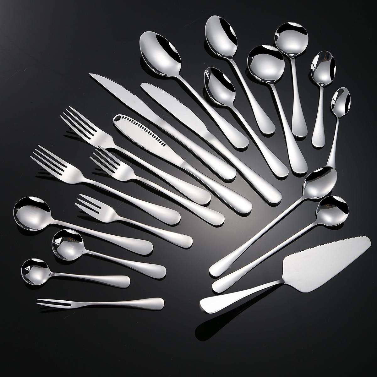 

Stainless Steel Cutlery Set - Knife, Fork, Spoon for Western Cuisine and Household Use.