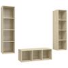 3 piece TV cabinet set Sonoma oak effect particleboard