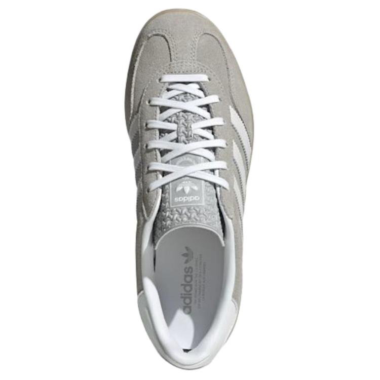 Adidas Originais Gazelle Indoor Couro Casual Confortável Durável Tênis de Cano Baixo Tênis Femininos Cinza JQ7008