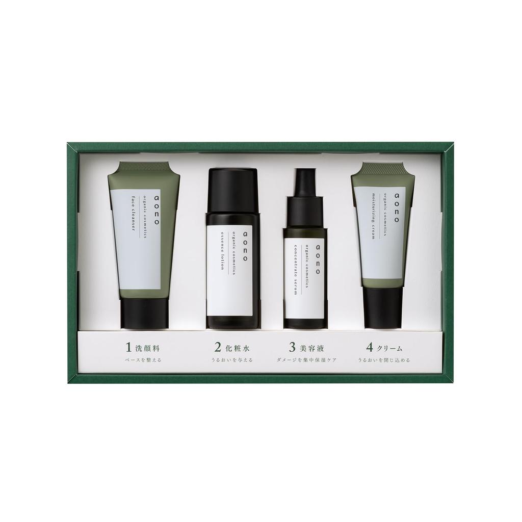 aono Skin Care Trial Set [Facial Cleanser] [Lotion] [Serum] [Cream] 30g+30g+10ml+10g