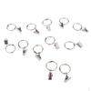 12 Piece Curtain Ring Hook with Clips Eyelet for Window/Door/Bath 25mm, Drapery Rings Hanger