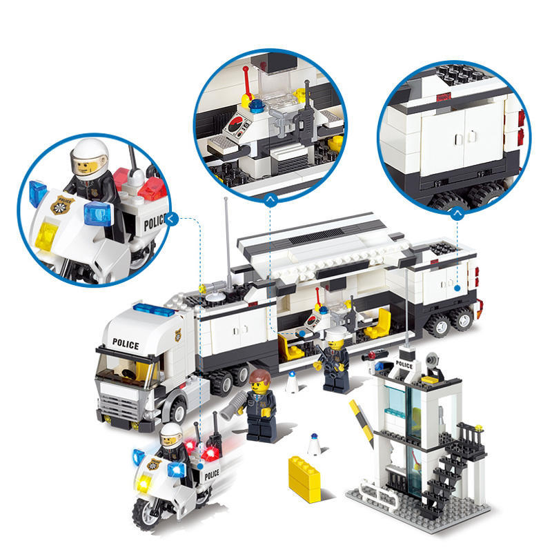 Bausteine ​​Polizeistation Modellbausteine, kompatibel mit allen Markenblöcken, DIY-Steine