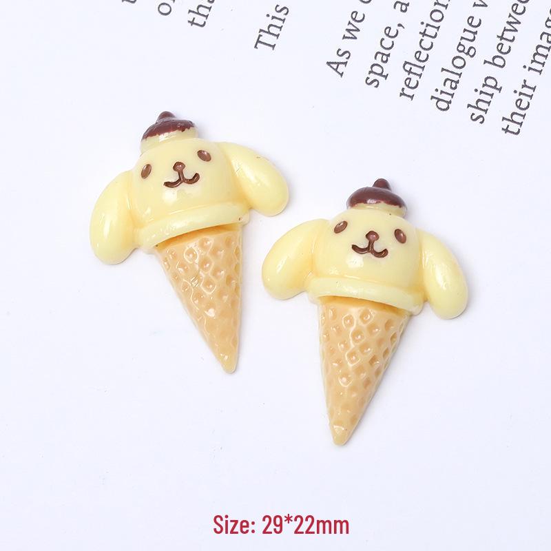 Sanrio Cartoon Ice Cream Cone Stickers & Accessories: DIY Phone Case, Hair Clip, Water Bottle, Resin Ornaments