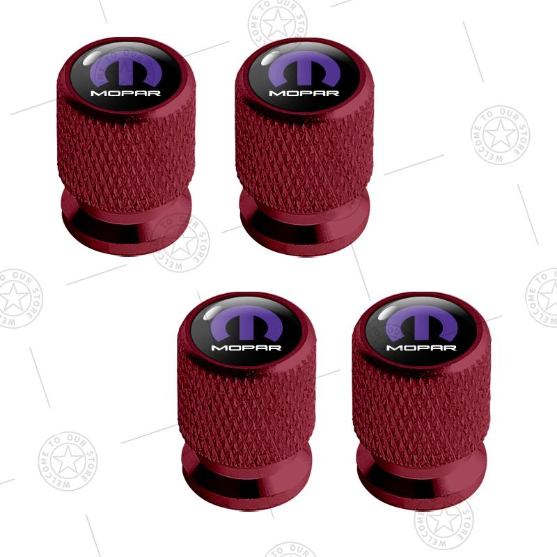 4ks Mopar Logo Krytky ventilků kol automobilu Vzduchový stonek Hliníkové příslušenství Pro Challenger 1500 2500 3500 Ram Charger Cherokee