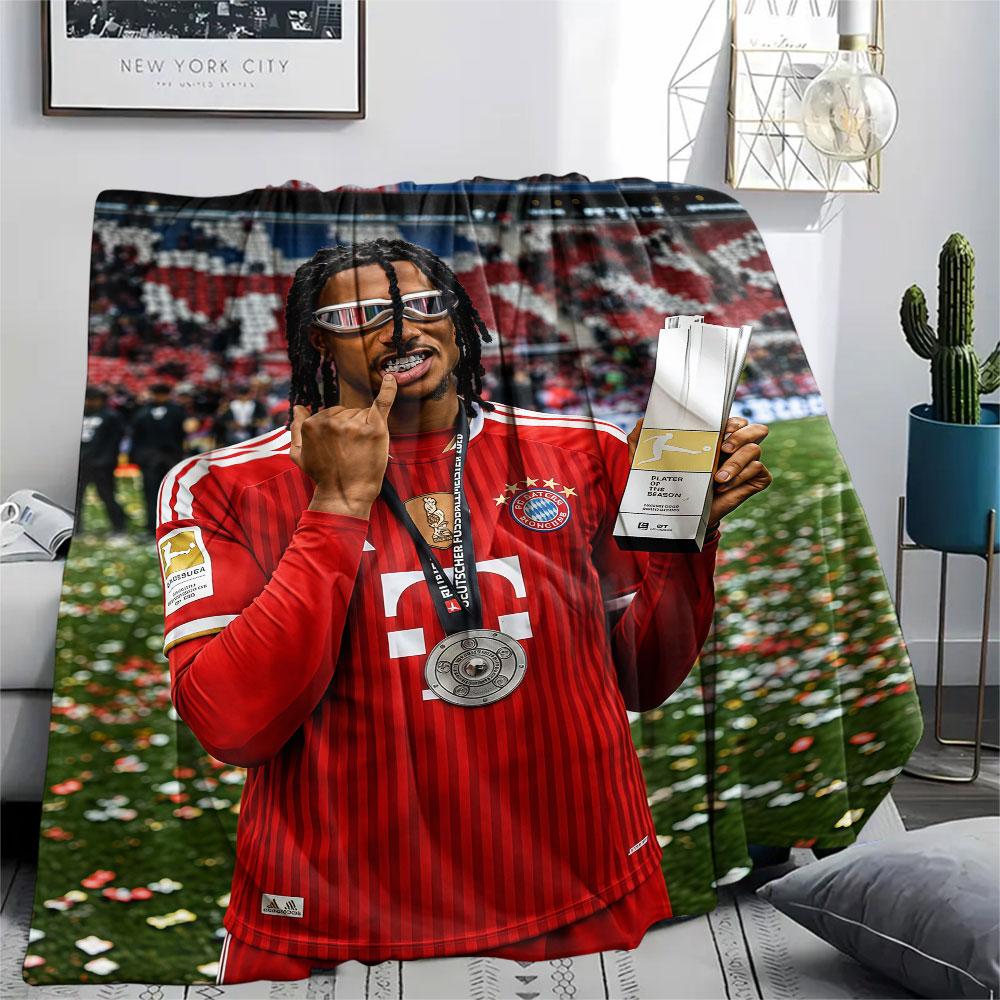 Michael Olise Printed Flannel Blanket, soft throw for bedroom sofa, washable,soccer fan merchandise, great gift.