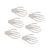 Skeleton Hand Hair Clip Punk Rock Horror Rhinestone Bone Hair Barrette Claws for Halloween Party Cosplay Gifts Silver