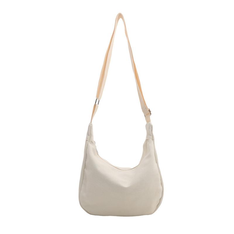Urban Chic Canvas Dumpling Bag For Women 2024 Summer Fashionable Shoulder Bag белый