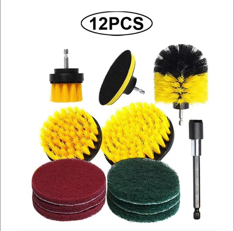 Multi-functional Electric Drill Brush Set Accessories Nylon Scrubber Brush Cleaning Tool For Floor Furniture Kitchen Bathroom