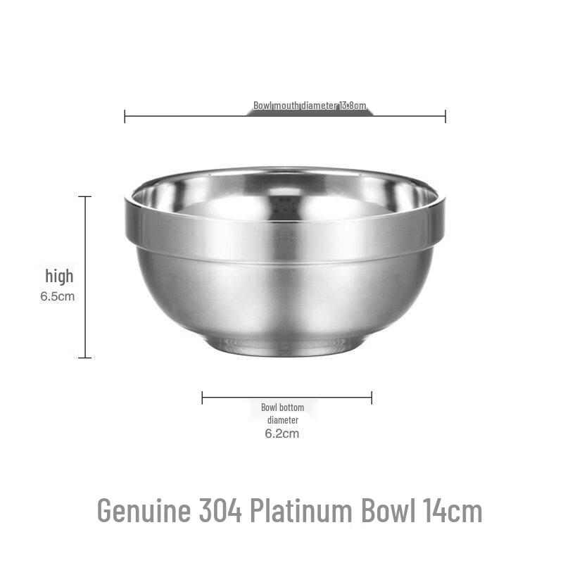 Qianxing 304 Stainless Steel Double-Layer Anti-Scald Bowl