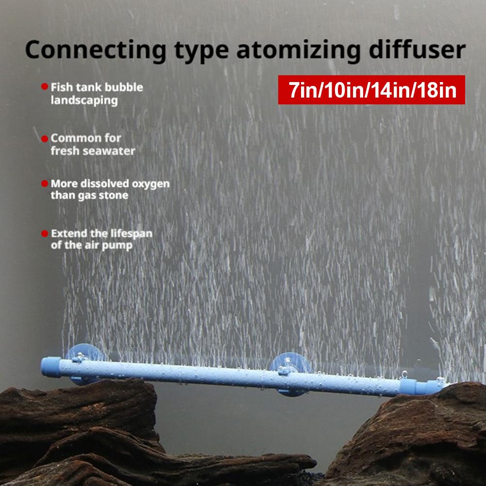 Aquarium Air Pump Fresh Air Stone Diffuser Tube Fish Tank Extendable Wall Air Pipe Suction Cup Fixed Waterscape Bubble Diffuser
