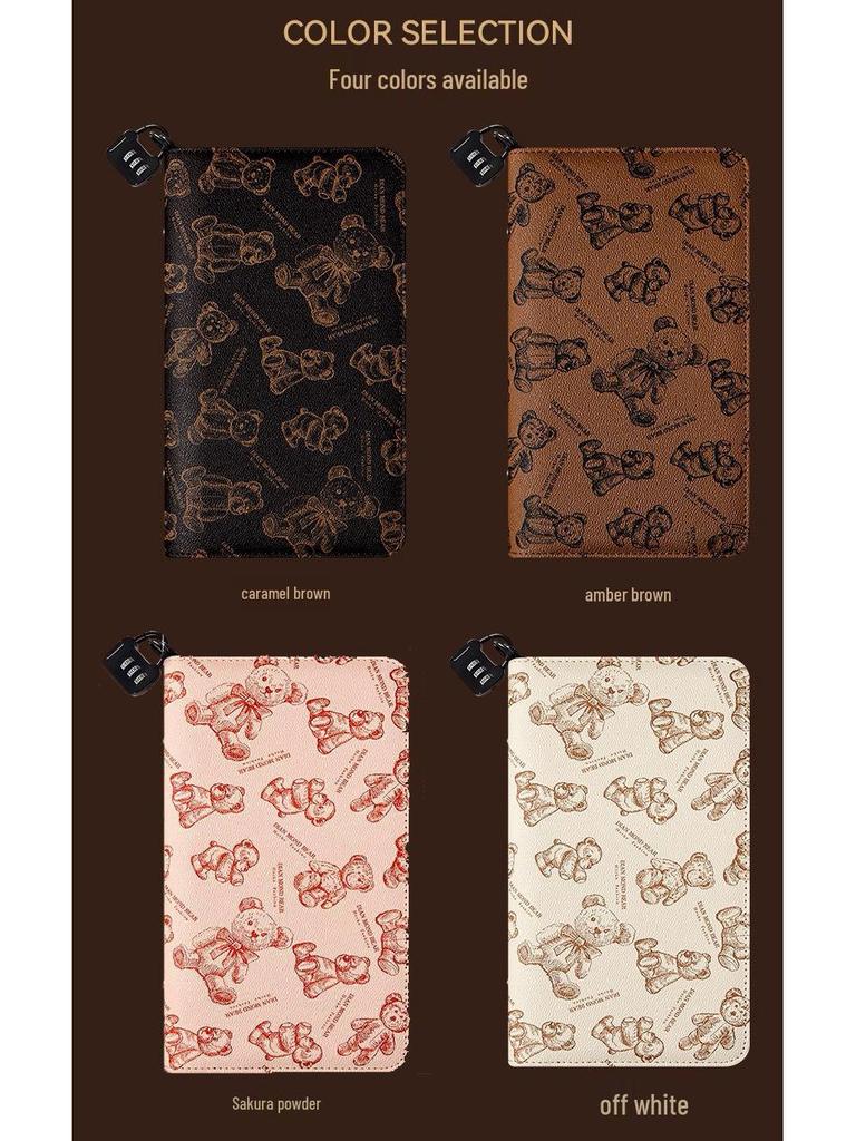 Large Capacity Savings Book & Receipt Holder with Combination Lock Zipper