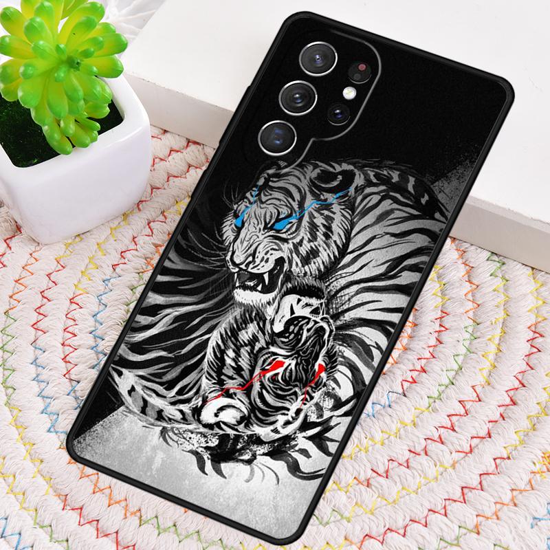Tiger Sketch Art TPU Phone Case For Samsung Galaxy note 10 pro S26 S25 S24 S23 S22 Ultra Plus S21 FE S20 Shockproof Cover